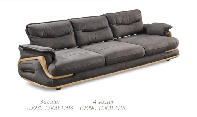 Design Zestaw sofowy 4+3+1 Skóra Sofa 3 szt. Zestaw kanap sof kanapowych