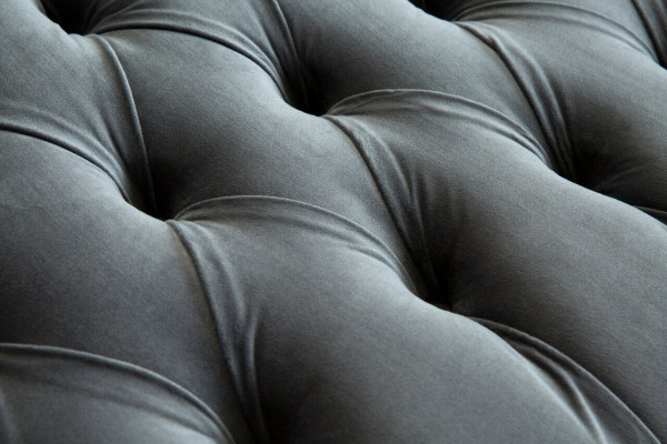 Chesterfield Oryginalna Sofa Włókienniczy Sofy Kanapy Materiał Szara Kanapa 200cm