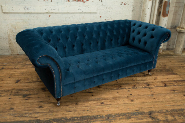 Chesterfield 3 miejsce do siedzenia Podkładka Kanapa Skóra Materiał Sofa Kanapy Włókienniczy Styl Nowoczesny