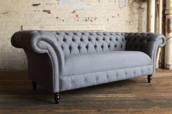 Chesterfield 3 miejsce do siedzenia Podkładka Couch Skóra Sofa Kanapy Włókienniczy Modern Style Material