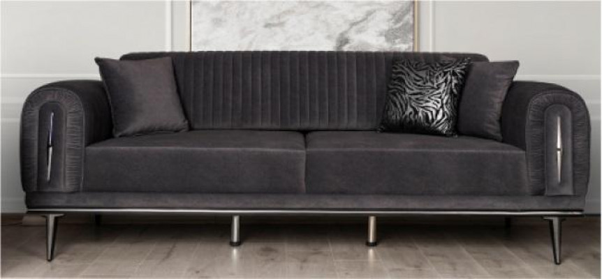 Sofa trzyosobowa Podkładka meblowa 3 Siedziba kanapy kwadratowe sofa Czarne Meble