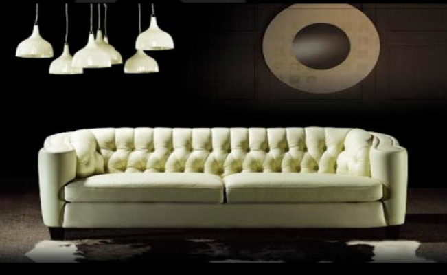 Luksusowa Sofa Chesterfield 4 miejsce siedzące sztuczna skóra Couch Białe Sofy Modern