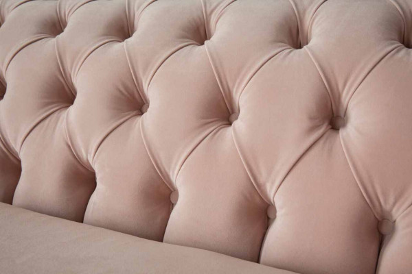 Modern Chesterfield 4 miejsce do siedzenia Design Sofa Różowe Meble tapicerowane Sofy Materiał Włókienniczy