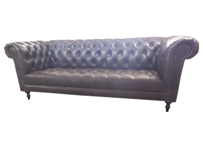 Sofa 4 miejsce do siedzenia Chesterfield Couch Luksusowa Sofa Skórzana 245cm Meble