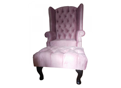 Chesterfield EarsFotel Stołek Aksamit Rosa Siedziba Lounge Relaks Lounge Club