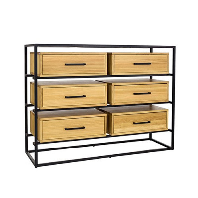 Designerska komoda Armoires Étagère Authentique Bois Side Low Board