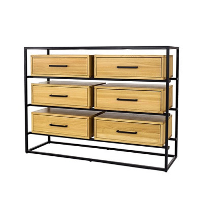 Designerska komoda Armoires Étagère Authentique Bois Side Low Board