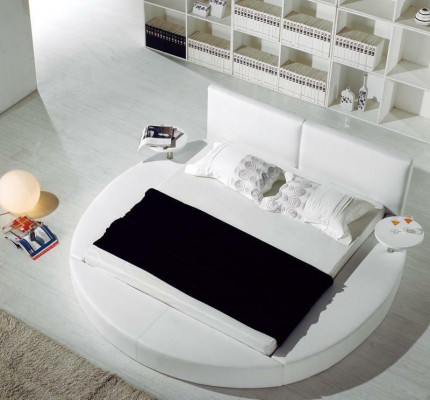 Okrągłe łóżko Modern Design Luksusowa Podkładka Okrągły łóżka Włókienniczy Materiał