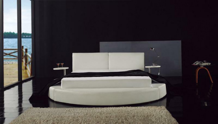 Okrągłe łóżko Modern Design Luksusowa Podkładka Okrągły łóżka Włókienniczy Materiał