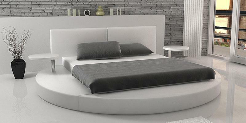 Okrągłe łóżko Modern Design Luksusowa Podkładka Okrągły łóżka Włókienniczy Materiał