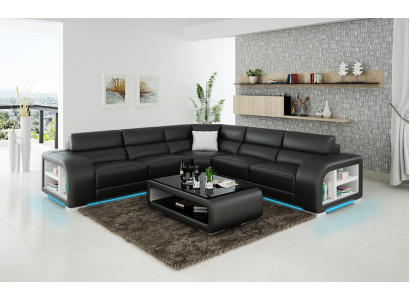 Sofa skórzana Sofa Żywy krajobraz Decor Modern Narożnik Narożnikowa kanapa Design Ustawić