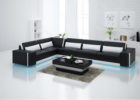 Sofa skórzana Sofa Żywy krajobraz Decor Modern Narożnik Narożnikowa kanapa Design Ustawić