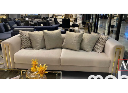 Design Włókienniczy 3 miejsce do siedzenia Biały Elegancka Nowoczesna Sofa Tapicerowana Kanapa Nowy Salon