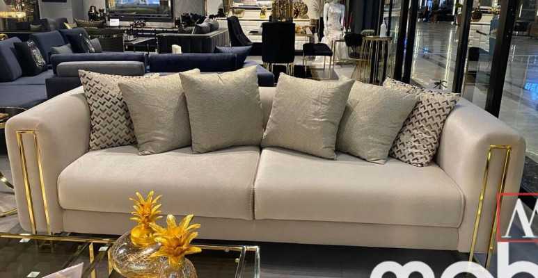 Design Sofa Nowoczesna 3-osobowa Siedziba Pokój Meble Szare Sofy Sofa Trzyosobowa Podkładka
