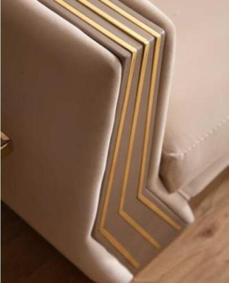Sofa Luksusowa 3 miejsce do siedzenia Sofa Podkładka Drewno Skóra Salon Sofy Trzyosobowe Nowe