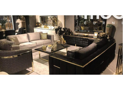 Zestaw sofowy 3+3 miejsce do siedzenia Sofa Fotel Sofy Luksusowy Ustaw Zestaw Aksamit Materiał Grupa