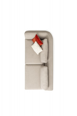 Wygodna 5-miejscowa sofa do siedzenia w prostym beżowym kolorze i nowoczesnym designie