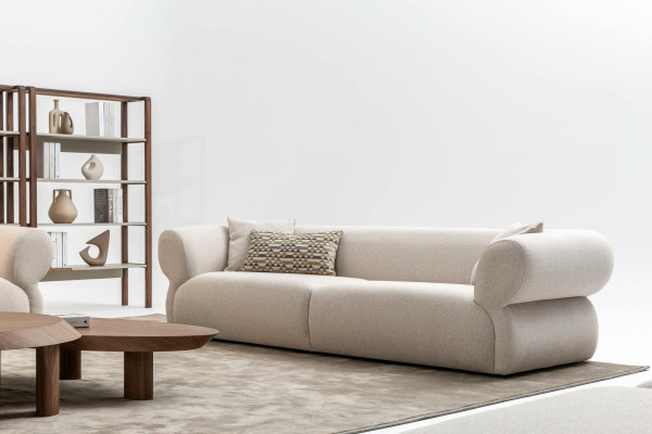 Sofa Nowoczesna 3 miejsce siedzące Beżowa Trzyosobowa duża 250cm Sofy Kanapa Luksusowe Meble Nowa
