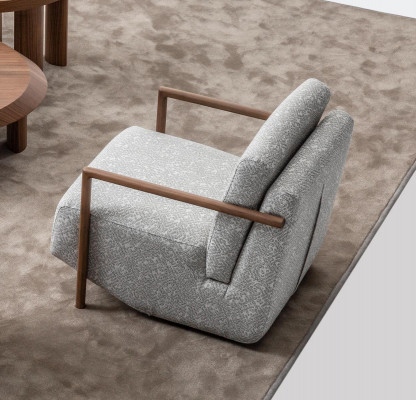 Fotel Szary Meble do Salonu Design Nowoczesny Luksus Jednoosobowy Club Relaks