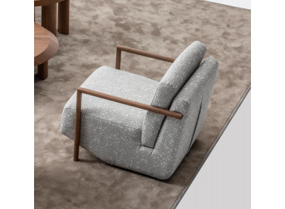 Fotel Szary Meble do Salonu Design Nowoczesny Luksus Jednoosobowy Club Relaks