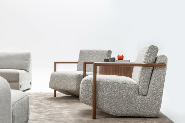 Fotel Szary Meble do Salonu Design Nowoczesny Luksus Jednoosobowy Club Relaks