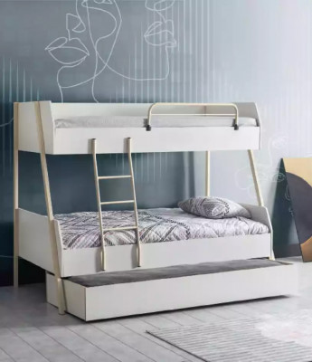 Łóżko młodzieżowe Białe łóżko składane Design Nowoczesne łóżko żłobek Meble