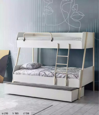 Łóżko młodzieżowe Białe łóżko składane Design Nowoczesne łóżko żłobek Meble