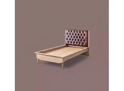 Łóżko Loft Drewno Chesterfield 100x200cm Rama łóżka Tapicerowana Zagłówek