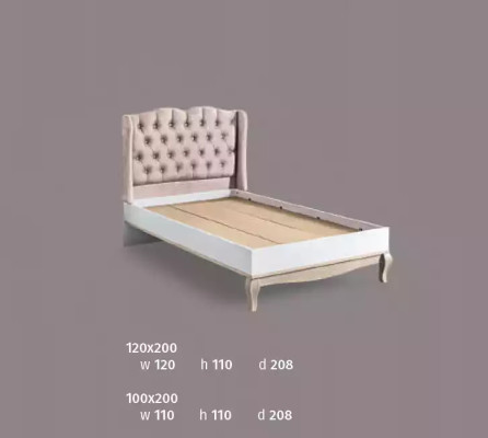 Projekt łóżka Łóżko młodzieżowe Chesterfield Meble drewniane z miękką wyściółką 120x200cm