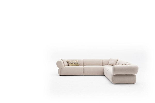 Narożnikowa kanapa Sofa do Salonu Beżowa Kanapa w Kształcie L Nowoczesne Meble Włókiennicze