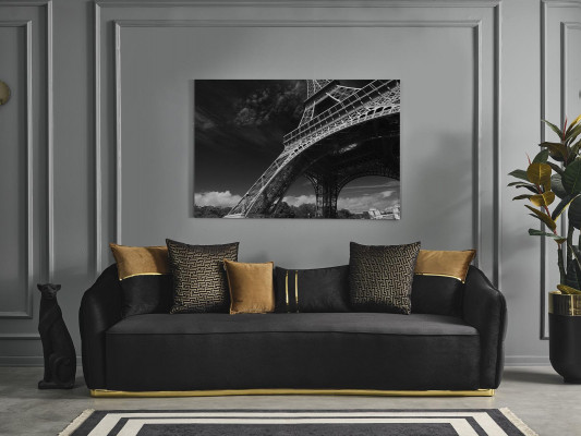 Sofa czteroosobowa Chesterfield o nowoczesnym designie 4 miejsca do siedzenia Materiał sofy Poliester Niebieski Nowość
