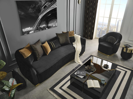 Sofa czteroosobowa Chesterfield o nowoczesnym designie 4 miejsca do siedzenia Materiał sofy Poliester Niebieski Nowość