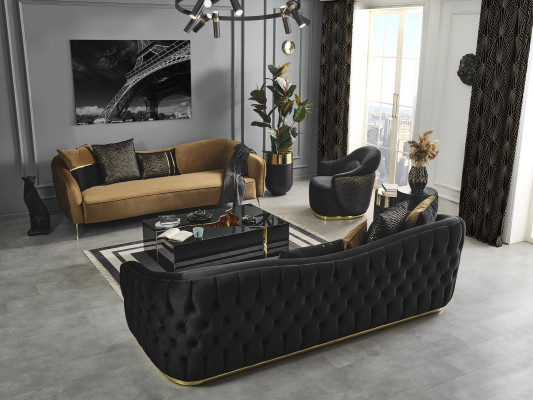 Sofa czteroosobowa Chesterfield o nowoczesnym designie 4 miejsca do siedzenia Materiał sofy Poliester Niebieski Nowość