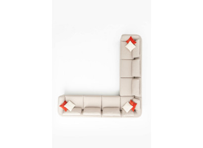 Narożnikowa kanapa Sofa L Kształt Luksusowy Salon Beżowa Podkładka Sofa Meble 402x402cm