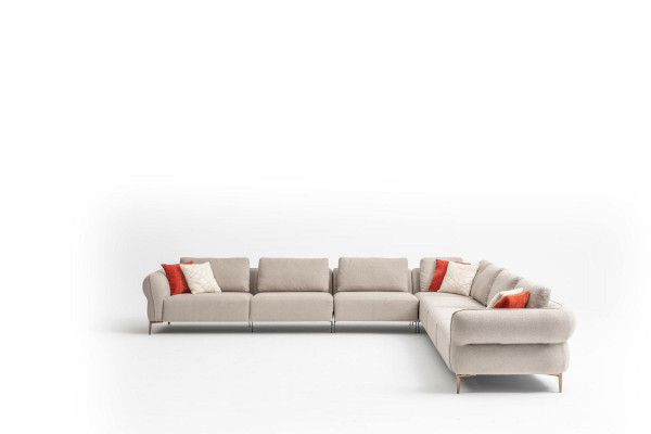 Narożnikowa kanapa Sofa L Kształt Luksusowy Salon Beżowa Podkładka Sofa Meble 402x402cm