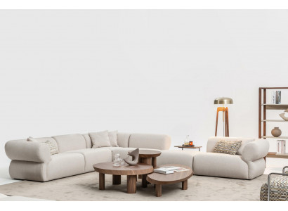 Cozy Narożnikowa kanapa Beżowa sofa tapicerowana w kształcie litery L Żywy krajobraz Couch Nowość