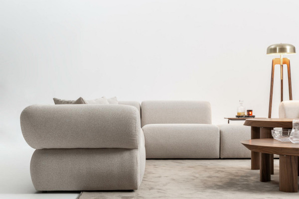 Cozy Narożnikowa kanapa Beżowa sofa tapicerowana w kształcie litery L Żywy krajobraz Couch Nowość