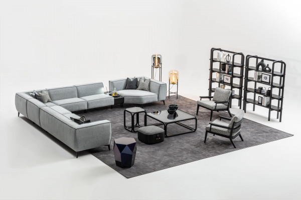Narożnikowa kanapa Kształt U Salon Podkładka Sofy Kanapa Meble Style Sofa Kanapy