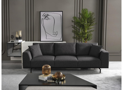Sofa czteroosobowa 4 miejsce do siedzenia Sofy Nowoczesny Szary Design Materiał Poliester Nowość