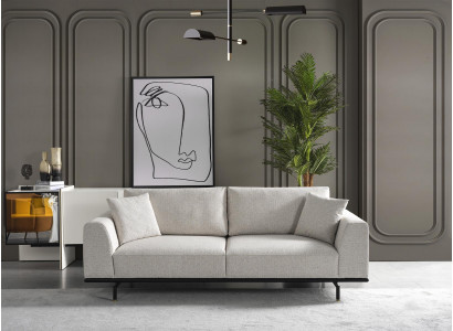 Sofa trzyosobowa 3 miejsce do siedzenia Sofy Nowoczesny Biały Design Materiał Poliester Nowy