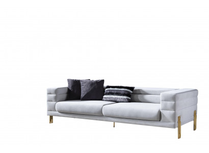 Sofa czteroosobowa 4 miejsce do siedzenia Sofy Materiał Biały Salon Luksusowy Nowoczesny Siedziba