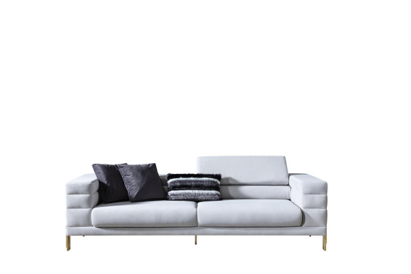 Sofa czteroosobowa 4 miejsce do siedzenia Sofy Materiał Biały Salon Luksusowy Nowoczesny Siedziba