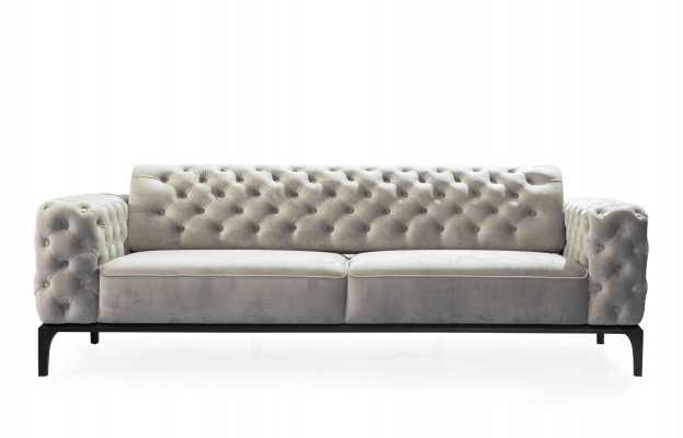 Sofa trzyosobowa 3 miejsce do siedzenia Sofy Materiał Biały Pokój dzienny Chesterfield Nowość