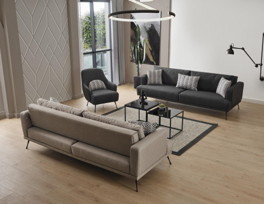 Sofa czteroosobowa 4 miejsce do siedzenia Sofy Materiał Szary Nowoczesne miejsce do siedzenia Pokój dzienny Nowe