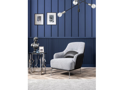 Fotel EarsFotel Nowoczesny Materiał Salon Poliester Szary Design Siedziba