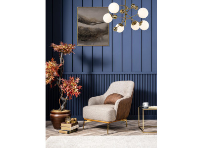 Fotel EarsFotel Nowoczesny Materiał Salon Poliester Szary Design Siedziba
