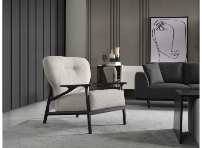 Fotel EarsFotel Nowoczesny Materiał Salon Poliester Biały Design