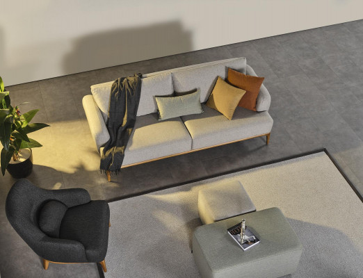 Fotel EarsFotel Nowoczesny Materiał Salon Poliester Szary Design Siedziba