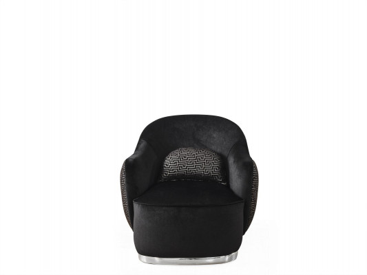 Fotel EarsFotel Nowoczesny Materiał Salon Poliester Czarny Design