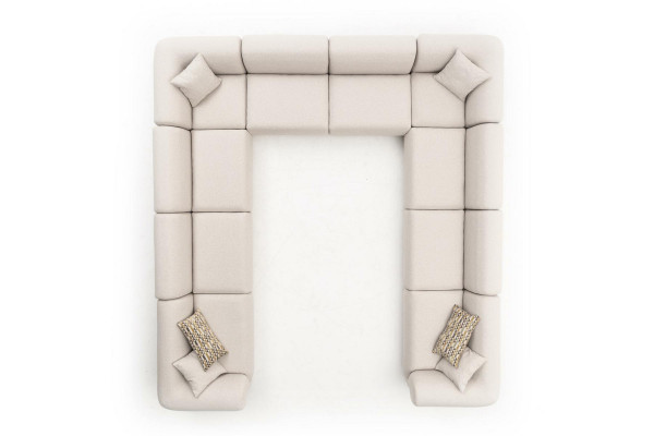 Sofa Kształt U Sofa Tapicerowana Salon Narożnikowa kanapa Modern Design Żywy krajobraz